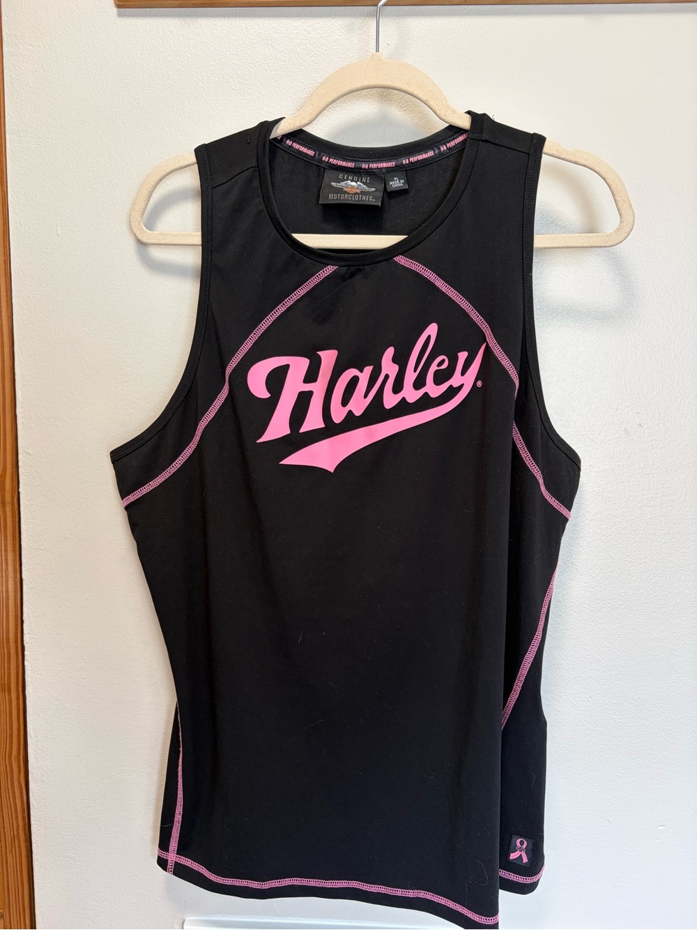 Harley-Davidson Black Tee with Pink H-D Performance Trim